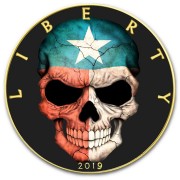USA TEXAS FLAG SKULL American Silver Eagle 2019 Walking Liberty $1 Silver coin Gold Plated 1 oz